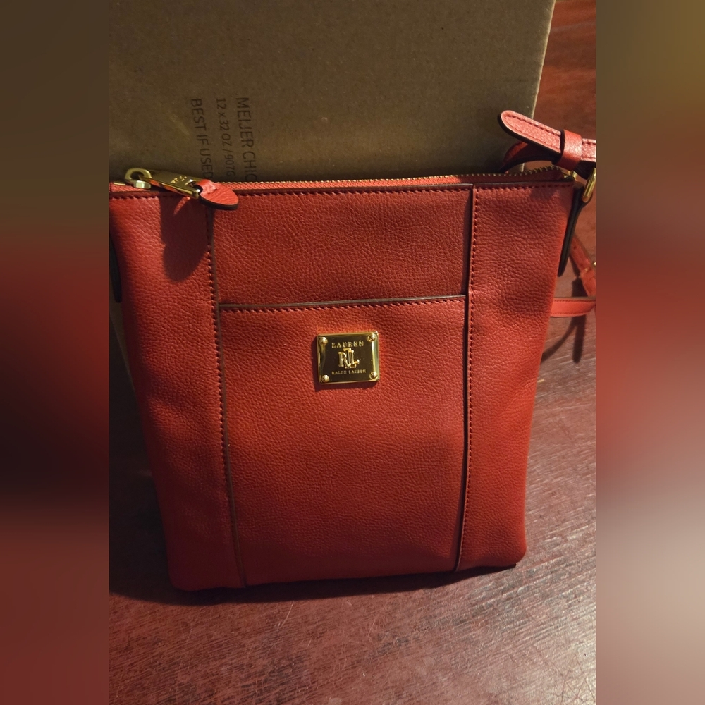 SOLD-Ralph Lauren Cowhide Leather Crossbody Bag